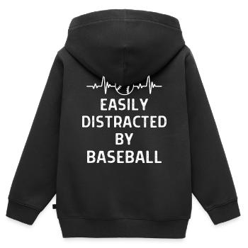 Baseball Spieler Baseball Sprüche Geschenk - Kinder Premium Organic Zip Hoodie - Schwarz - Hinten - AI Model Kid Male (0cm)