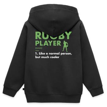 Sport Player Definition Rugby - Kids Premium Organic Zip-up Hoodie - black - Back - AI Model Kid Male (0cm)