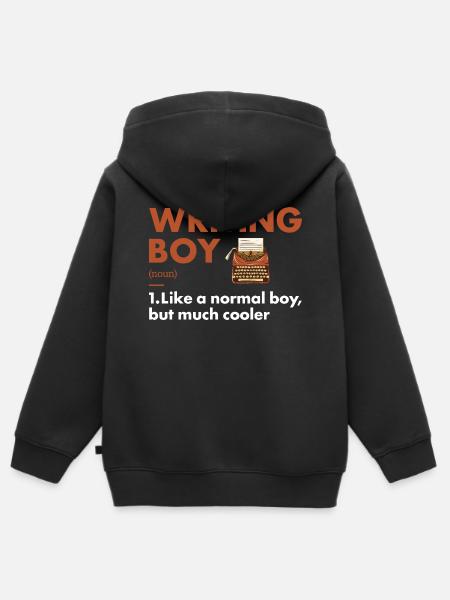 Writer Boy Definition Writing - Kinder Premium Organic Zip Hoodie - Schwarz