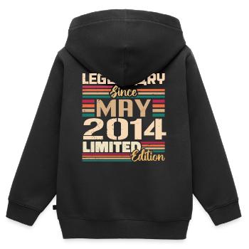 Mai 2014 Mai - Jubilé Mai 2014 - Sweat Premium à capuche zippé enfant bio - noir - Dos - AI Model Kid Male (0cm)