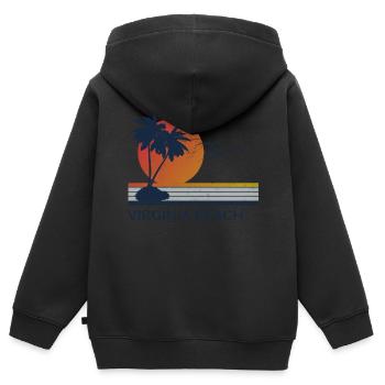 Virginia Beach - Kinder Premium Organic Zip Hoodie - Schwarz - Hinten - AI Model Kid Male (0cm)