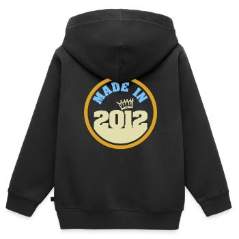 Made in 2012 - Kinder Premium Organic Zip Hoodie - Schwarz - Hinten - AI Model Kid Male (0cm)