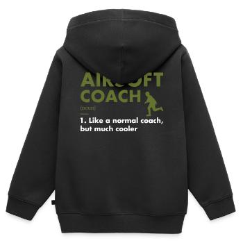 Sport Coach Definition Airsoft - Kinder Premium Organic Zip Hoodie - Schwarz - Hinten - AI Model Kid Male (0cm)