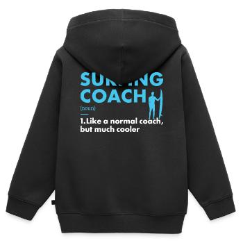 Sport Coach Surfing - Kids Premium Organic Zip-up Hoodie - black - Back - AI Model Kid Male (0cm)