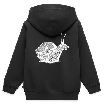 Vintage realistische Schnecke - Kinder Premium Organic Zip Hoodie - Schwarz - Hinten - AI Model Kid Male (0cm)