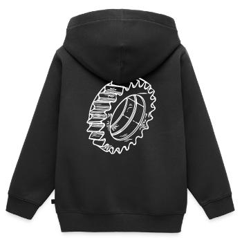 Zahnrad Maschinen Bauteil Design - Kinder Premium Organic Zip Hoodie - Schwarz - Hinten - AI Model Kid Male (0cm)