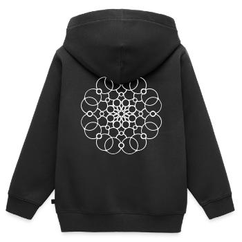 Geometrische Mandala runde Muster Kreise Form - Kinder Premium Organic Zip Hoodie - Schwarz - Hinten - AI Model Kid Male (0cm)