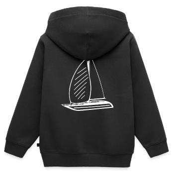 Sportliches Segelboot mit Segeln - Kinder Premium Organic Zip Hoodie - Schwarz - Hinten - AI Model Kid Male (0cm)