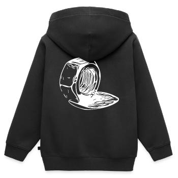 Écrou à vis fondu verticalement - Sweat Premium à capuche zippé enfant bio - noir - Dos - AI Model Kid Male (0cm)