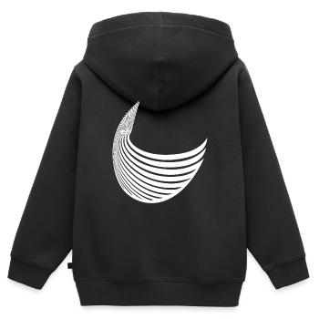 Aile à rayures géométriques - Sweat Premium à capuche zippé enfant bio - noir - Dos - AI Model Kid Male (0cm)