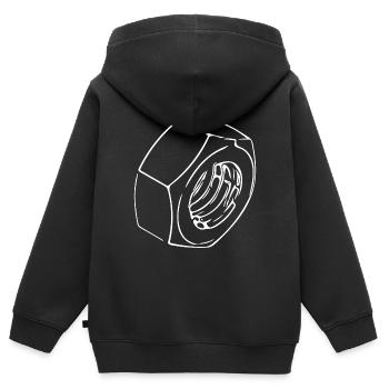 Screw nut with vintage thread - Kids Premium Organic Zip-up Hoodie - black - Back - AI Model Kid Male (0cm)