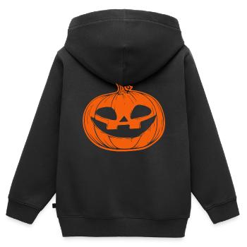 Pumpkin Face - Grinning Halloween Costume - Kids Premium Organic Zip-up Hoodie - black - Back - AI Model Kid Male (0cm)