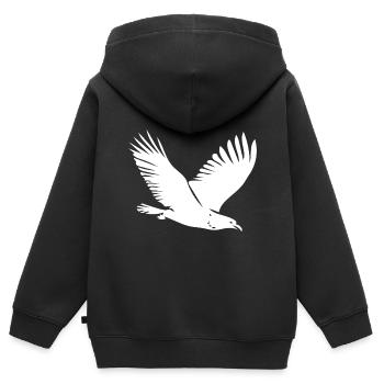 Vogel im Flug - Kinder Premium Organic Zip Hoodie - Schwarz - Hinten - AI Model Kid Male (0cm)