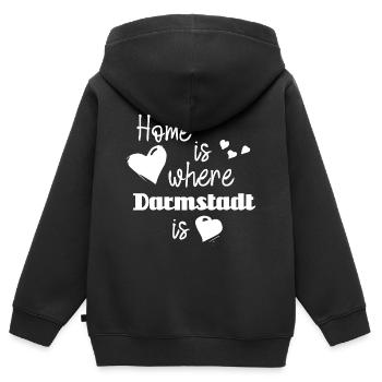 Zuhause in Darmstadt - Home is where Darmstadt is - Kinder Premium Organic Zip Hoodie - Schwarz - Hinten - AI Model Kid Male (0cm)