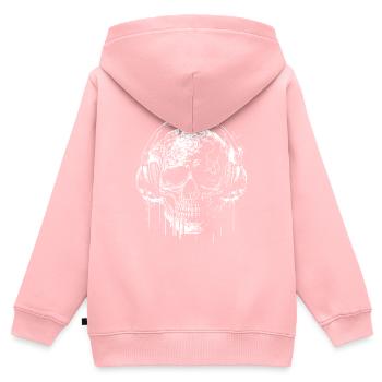 Vintage Schädel Tattoo mit Kopfhörer - Kinder Premium Organic Zip Hoodie - Rosa - Hinten - AI Model Kid Female (0cm)