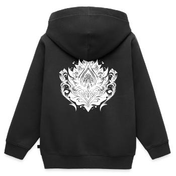 Vintage Lotusblüte Seerose Tattoo Hobby - Kinder Premium Organic Zip Hoodie - Schwarz - Hinten - AI Model Kid Male (0cm)