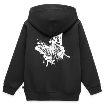 Eleganter Vintage Tinte Schmetterling - Kinder Premium Organic Zip Hoodie - Schwarz - Hinten - AI Model Kid Male (0cm)