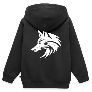 Schöner Stylischer Fuchs - Kinder Premium Organic Zip Hoodie - Schwarz - Hinten - AI Model Kid Male (0cm)