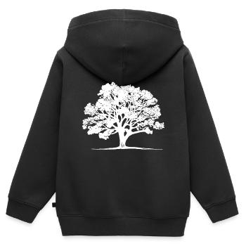 Schöner Baum auf dem Feld im Horizont - Kinder Premium Organic Zip Hoodie - Schwarz - Hinten - AI Model Kid Male (0cm)