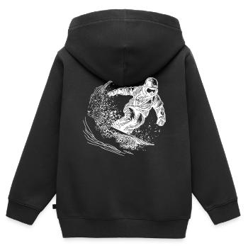 Pulverschnee Skifahrer Offroad Outdoor Style - Kinder Premium Organic Zip Hoodie - Schwarz - Hinten - AI Model Kid Male (0cm)
