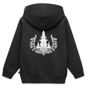 Thailand temple complex nature symbol - Kids Premium Organic Zip-up Hoodie - black - Back - AI Model Kid Male (0cm)