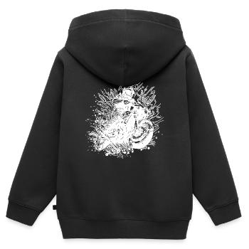Motorradfahrer Road-Trip Splash Biker Style - Kinder Premium Organic Zip Hoodie - Schwarz - Hinten - AI Model Kid Male (0cm)