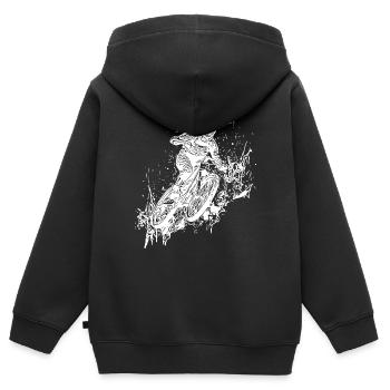 Mud Splash Splash Mountain Biker avec vélo - Sweat Premium à capuche zippé enfant bio - noir - Dos - AI Model Kid Male (0cm)