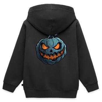 Grinning Pumpkin Face - Pumpkin Halloween - Kids Premium Organic Zip-up Hoodie - black - Back - AI Model Kid Male (0cm)
