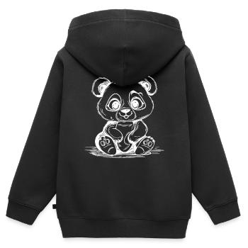 Knuddeliger niedlicher Kuscheltier Kinder Bären - Kinder Premium Organic Zip Hoodie - Schwarz - Hinten - AI Model Kid Male (0cm)