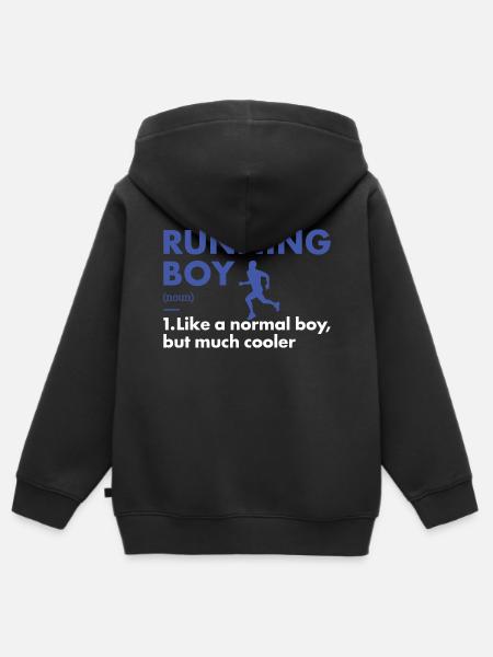 Sport Boy Running - Kinder Premium Organic Zip Hoodie - Schwarz