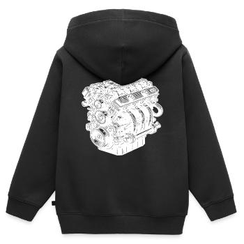 Moteur de ventilateur de cylindre de moteur de moteur de cylindre mécanique - Sweat Premium à capuche zippé enfant bio - noir - Dos - AI Model Kid Male (0cm)