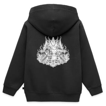 Thailand Tempel Asiatische Architektur - Kinder Premium Organic Zip Hoodie - Schwarz - Hinten - AI Model Kid Male (0cm)