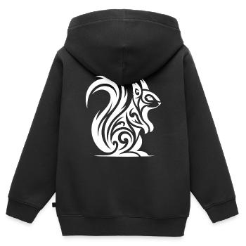 Niedliches Eichhörnchen in Tattoo Style - Kinder Premium Organic Zip Hoodie - Schwarz - Hinten - AI Model Kid Male (0cm)