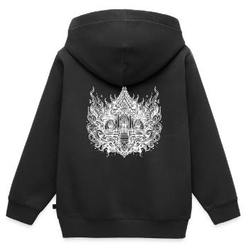 Temple classique de la Thaïlande - Sweat Premium à capuche zippé enfant bio - noir - Dos - AI Model Kid Male (0cm)
