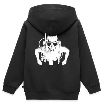 Sport Taucher mit Geräte Ausrüstung - Kinder Premium Organic Zip Hoodie - Schwarz - Hinten - AI Model Kid Male (0cm)