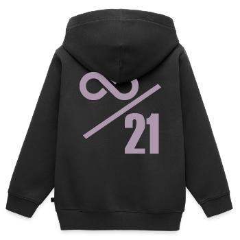 Bitcoin 21 Millionen Limit - Unendlich Wertvoll - Kinder Premium Organic Zip Hoodie - Schwarz - Hinten - AI Model Kid Male (0cm)