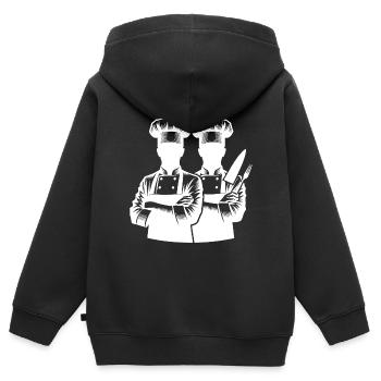 Küchenchefs und Hobbyköche Silhouette Portrait - Kinder Premium Organic Zip Hoodie - Schwarz - Hinten - AI Model Kid Male (0cm)