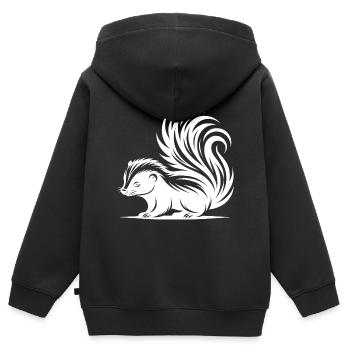 Mignon bébé mouffette câlin - Sweat Premium à capuche zippé enfant bio - noir - Dos - AI Model Kid Male (0cm)