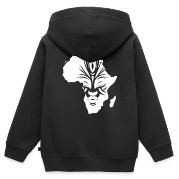 Afrika Kontinent Masken Schmuck Tattoo - Kinder Premium Organic Zip Hoodie - Schwarz - Hinten - AI Model Kid Male (0cm)