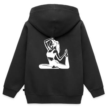 Yoga Woman at Recharge Your Batteries Find Balance - Kids Premium Organic Zip-up Hoodie - black - Back - AI Model Kid Male (0cm)