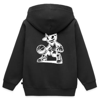 Lustige Motivation Basketball Training Wettkampf - Kinder Premium Organic Zip Hoodie - Schwarz - Hinten - AI Model Kid Male (0cm)
