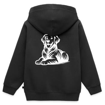 Vierbeiner Hunde Golden Retriever Porträt - Kinder Premium Organic Zip Hoodie - Schwarz - Hinten - AI Model Kid Male (0cm)