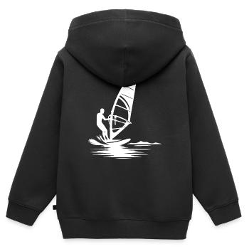 Wellenreiter und Segelfreunde atemberaubende Segel - Kinder Premium Organic Zip Hoodie - Schwarz - Hinten - AI Model Kid Male (0cm)
