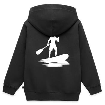 Stand Up Paddling und Brett Paddelausbildung - Kinder Premium Organic Zip Hoodie - Schwarz - Hinten - AI Model Kid Male (0cm)
