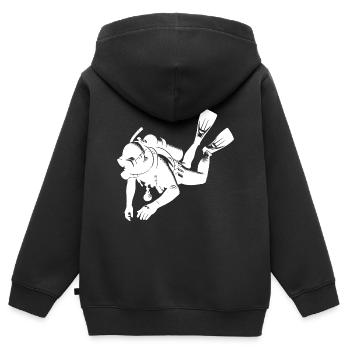 Équipement de formation Scuba Diver Scuba Diver - Sweat Premium à capuche zippé enfant bio - noir - Dos - AI Model Kid Male (0cm)