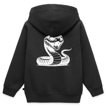 Giftig lächelnde Schlangen Tattoo Skizze - Kinder Premium Organic Zip Hoodie - Schwarz - Hinten - AI Model Kid Male (0cm)