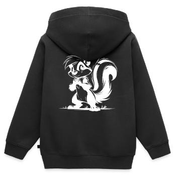 Skunk Enfants Bébé Dessin - Sweat Premium à capuche zippé enfant bio - noir - Dos - AI Model Kid Male (0cm)