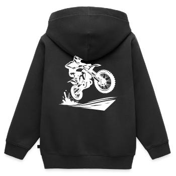 Motorsport Enduro Jumping Terrain Machine - Sweat Premium à capuche zippé enfant bio - noir - Dos - AI Model Kid Male (0cm)
