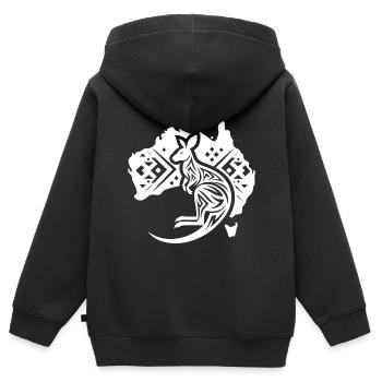 Känguru im Australischer Kontinent Tattoo Sytyle - Kinder Premium Organic Zip Hoodie - Schwarz - Hinten - AI Model Kid Male (0cm)
