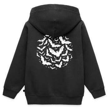 De nombreuses chauves-souris volent en essaim - Sweat Premium à capuche zippé enfant bio - noir - Dos - AI Model Kid Male (0cm)